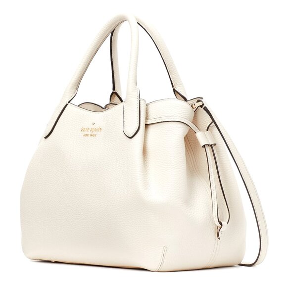 New Kate Spade Dumpling Large Satchel Pebble Leather Parchment - Picture 4 of 4